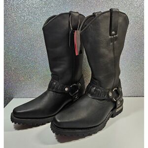 MILWAUKEE Leather Men's 11" Motorcycle Biker Cowboy Harness Boots Size 10 NIB